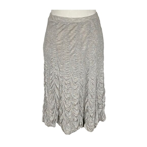 Vtg NWT TRACY REESE Women Savvy Chic Rouch Skirt Knee Length Sz XS Gray 73-10 - Picture 1 of 12